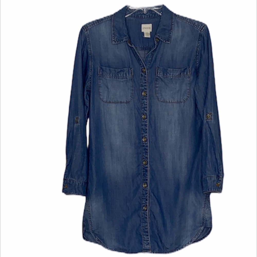Chico’s chambray dress blue sz 0